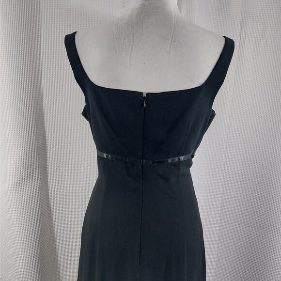 LONDON TIMES! SWEET BLACK PRINCESS CUT RIBBON & BOW DETAIL DRESS! SZ 12 - Picture 7 of 11